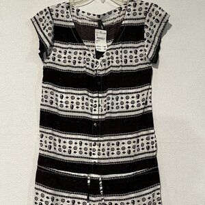 TVK Swimwear Womens Small Skull Print Romper Black White‎ WC0301 NWT